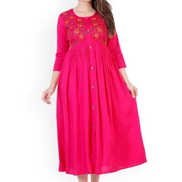 DMP FASHION Floral Embroidered Thread Work Anarkali Ethnic Dresses-picture-46