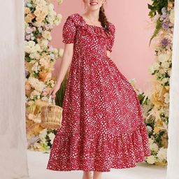 YK Floral Print Fit & Flare Maxi Dress-image-102