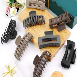 ANNA CREATIONS Women Set Of 8 Matte Claw Strong Hold Hair Clutcher-image-20