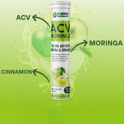 Boostiq Set Of 2 Apple Cider Vinegar ACV Moringa Tablets- 15 Tablets Each- Green Apple image 2