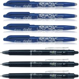 Frixion Roller Ball Pen - 0.7MM (Black 3 & Blue 4) Roller Ball Pen-image-90