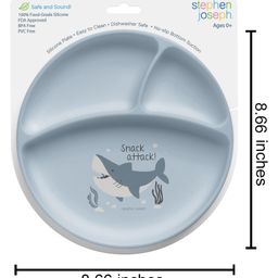 Stephen Joseph Silicone Shark Print Plate - Silver image 3