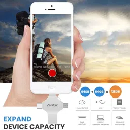 ZITRONIX Pendrive 128GB 4 in 1 Flash Drive Lightning Micro USB A Type C Interface Mini 128 GB Pen Drive Compatible with Mobile, Laptop, Desktop Computer, Tablet USB 3.0 Metal Case image 2