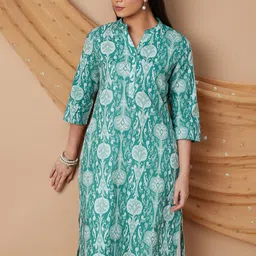 Melange by Lifestyle Women Ethnic Motifs Printed Cotton Kurta-picture-44