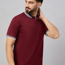 HUSHBUCKS Men Solid Polo Collar T-shirt-picture-30