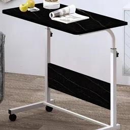 Torche Black Height Adjustable Movable Multipurpose Study Table With Wheels image 3