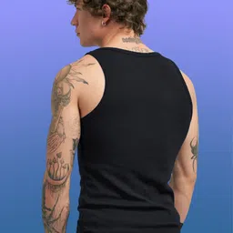 Uniplanet store Printed Cotton Innerwear Vests UVM-ERR-GRP-BLK-S image 3