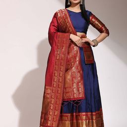 Payu Semi-Stitched Lehenga & Unstitched Blouse With Dupatta image 3