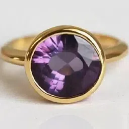 GenZcomplex Gold-Plated Brass Amethyst Finger Ring-70