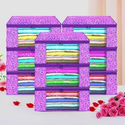Kuber Industries Purple Set of 6 Regular Drawer Organiser Organisers-39