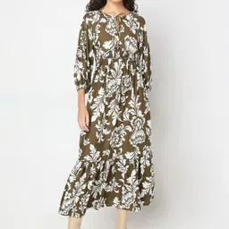 Vero Moda Women Floral Printed Round Neck Fit & Flare Midi Dress-image-57