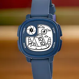 Otage Kids Printed Dial & Textured Straps Digital Multi Function Watch Home-Blue-picture-28