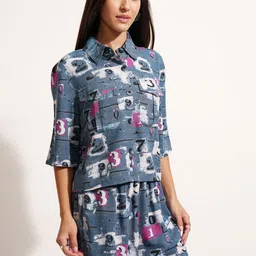 ESPYR By Tokyo Talkies Printed Shirt Collar Shirt & Shorts Co-ords-picture-1