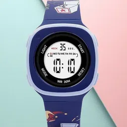 Otage Unisex Kids Printed Dial & Textured Straps Digital Watch 2207LK Square DarkBlue3-picture-13