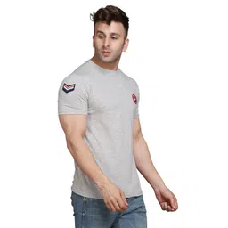 BEYOU FASHION Round Neck Short Sleeves Applique Slim Fit T-shirt-image-73
