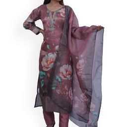 Wavy Collection Floral Printed Cotton Silk Straight Kurta-17