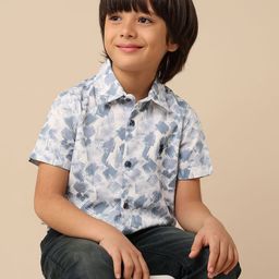 U.S. Polo Assn. Kids Boys Abstract Printed Spread Collar Pure Cotton Casual Shirt-picture-43