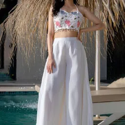 HOUSE OF JAMOTI Moonflower Crop Top With Palazzo Set-picture-19