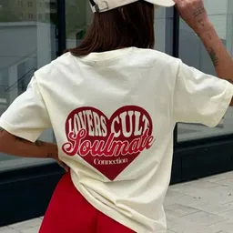 LULU & SKY Typography Printed Round Neck Drop-Shoulder Pure Cotton Oversized T-shirt-picture-13