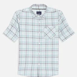 Allen Solly Junior Boys Slim Fit Opaque Checked Casual Shirt-picture-36