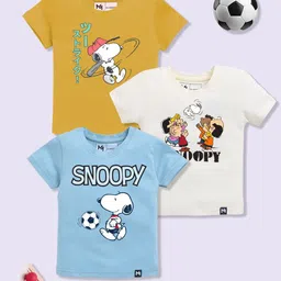 YK X Minute Mirth Boys Set of 3 Assorted Printed Pure Cotton T-shirts-8