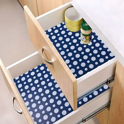 Kuber Industries Navy Blue & White 3 Pieces Water Resistant Shelf Liner Organisers-15