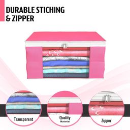 Kuber Industries Pink & Grey 4 Pieces Drawer Organisers image 5