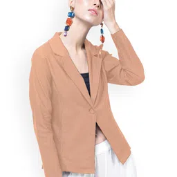Moda Rapido Cotton Notched Lapel Single-Breasted Blazer-43