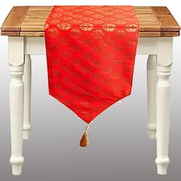 Pink Parrot Jacquard silk table runner-image-40
