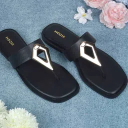 Mochi Women Western Embellished T-Strap Flats-picture-18