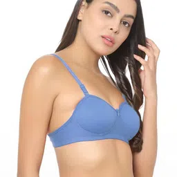 samvar Women Cotton L-Blue,Green Padded Non-Wired Lingerie Bra Sport wear Gym Crop Tank Top-picture-15