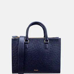 GIOIA Textured Leather Structured Tote Bag with Cut Work-7