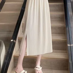 Outzidr High Waist Straight Midi Skirt-image-26