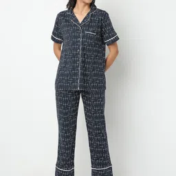 Smarty Pants Women Abstract Printed Regular Night suit-image-8