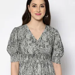 all about you Animal Print Puff Sleeve Top-image-96