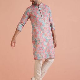 KISAH Men Ethnic Motifs Patchwork Kurta-image-60