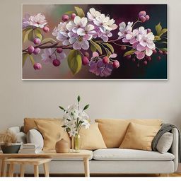 DEKORSTATION White & Green 1 Piece Canvas Floral and Botanical Wall Painting-image-95