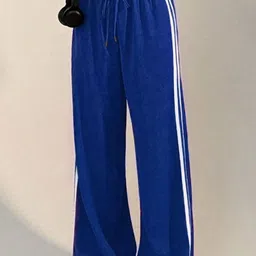 KPOP Women Comfort Side Stripes Loose Fit Regular Trousers-image-32