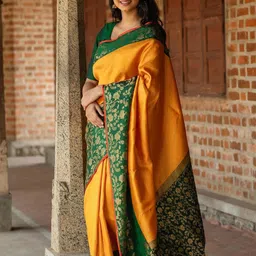 KALINI Zari Silk Blend Banarasi Saree-image-73