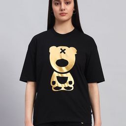 GRIFFEL Women Printed Drop-Shoulder Sleeves Ultralite T-shirt-image-78