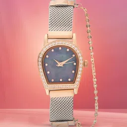 French Connection Women Embellished Dial & Stainless Steel Bracelet Style Straps Analogue Watch FCH12RTM-image-44