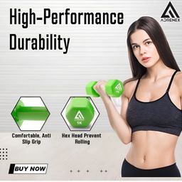 ADRENEX Set Of 2 Fixed Weight Dumbbell-2Kg Each image 2