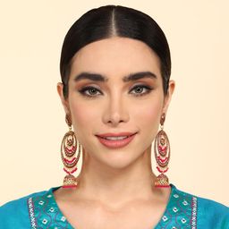 ANTICO Gold-Plated Circular Jhumkas Earrings-image-79