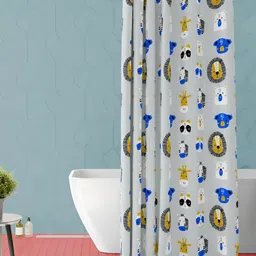 ArtzFolio Grey & White Printed Waterproof Shower Curtain-6