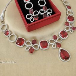 TIYARA Silver-Plated Artificial Stones and Beads Jewellery Set-3