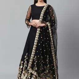 DIVASTRI Thread Work Semi-Stitched Lehenga & Unstitched Blouse With Dupatta-picture-45