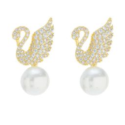 Anouk Gold-Plated Artificial Stones Studded & Pearls Beaded Animal Shaped Korean Studs image 2