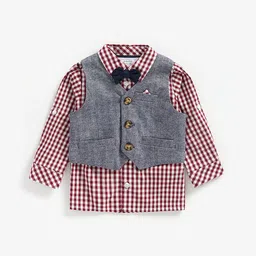 mothercare Boys Gingham Checked Printed Casual Shirt-image-76
