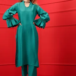 indo street Women Regular Kurta with Trousers-picture-34