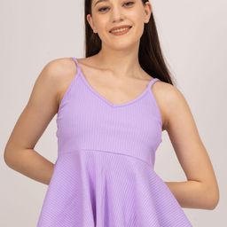 Redamancii Women Vertical Striped Shoulder Straps Polycotton Top-image-75